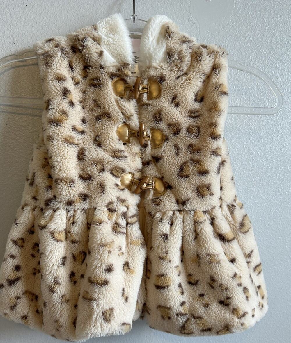 Little Lass, Cheetah, Hooded Cat Ears, Dress, Coat, Fur, Animal Print, Girls 4T